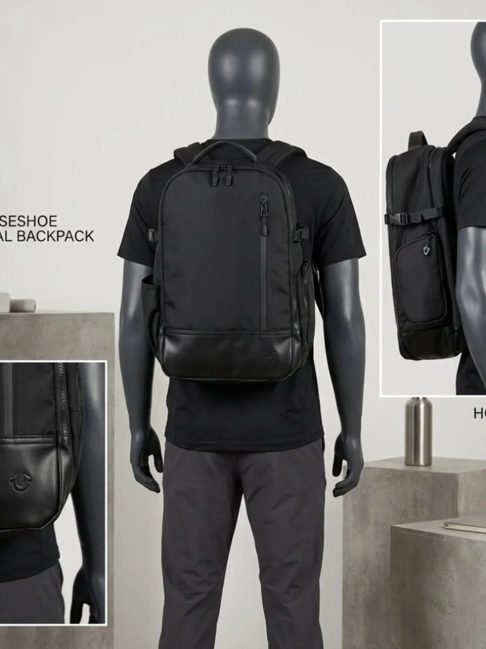 TRUE RELIGION Commuter BACKPACK Hemi Style BLACK Brand New with Tags TR105025